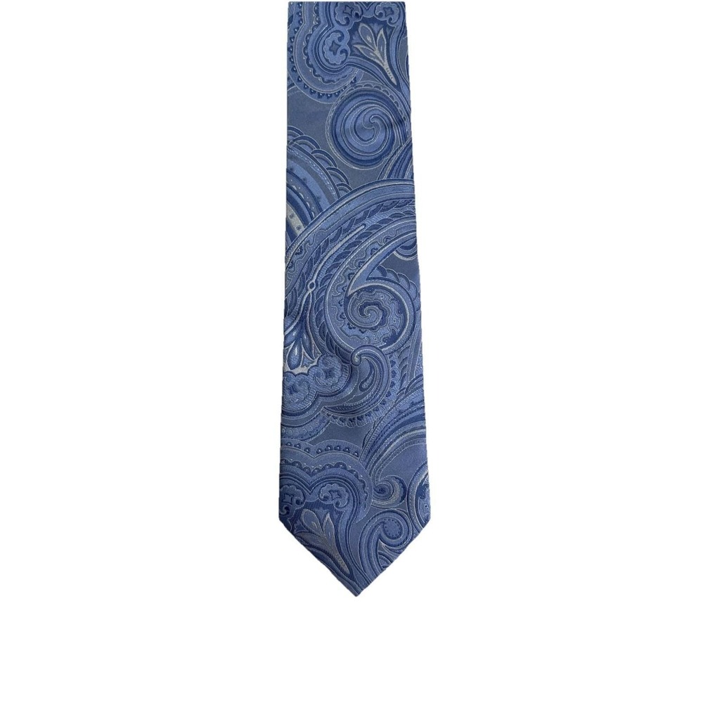 Donald J. Trump Necktie Mens OS Blue Excellent Silk Paisley Signature Collection